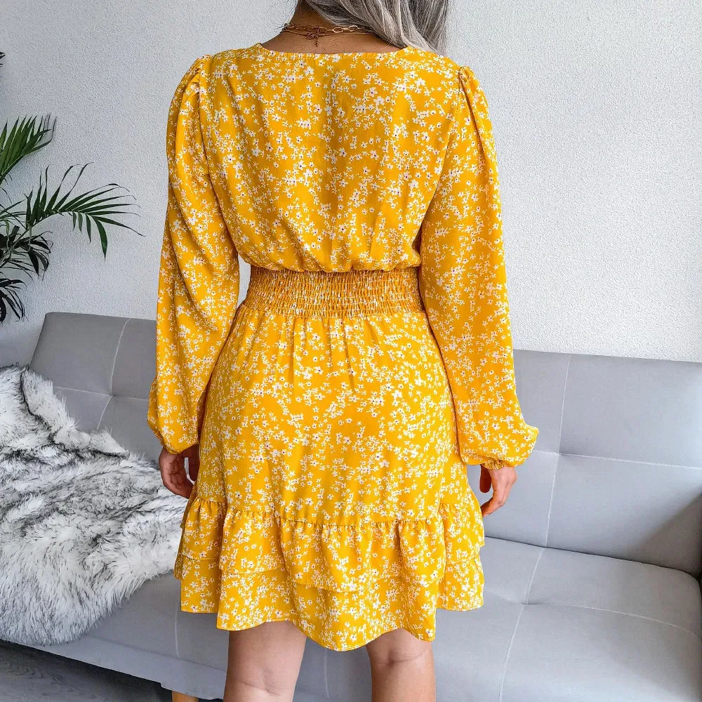 2024 Spring/Summer Sexy Chiffon Women's Floral Dress - Affordable and Free Shipping Deals