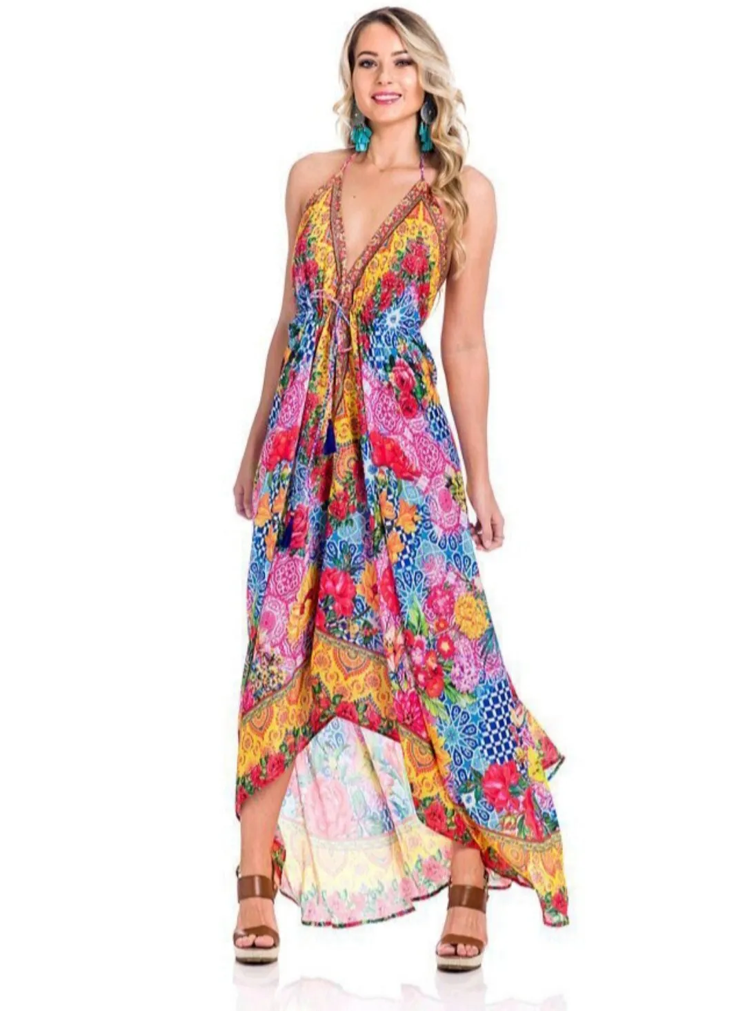 660 sunflower halter dress