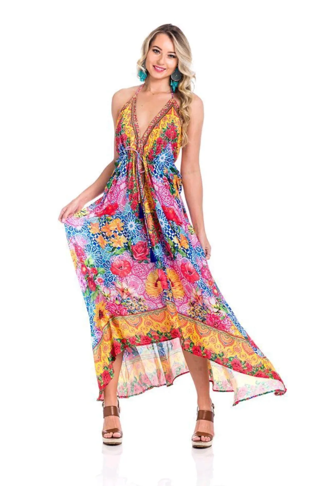 660 sunflower halter dress