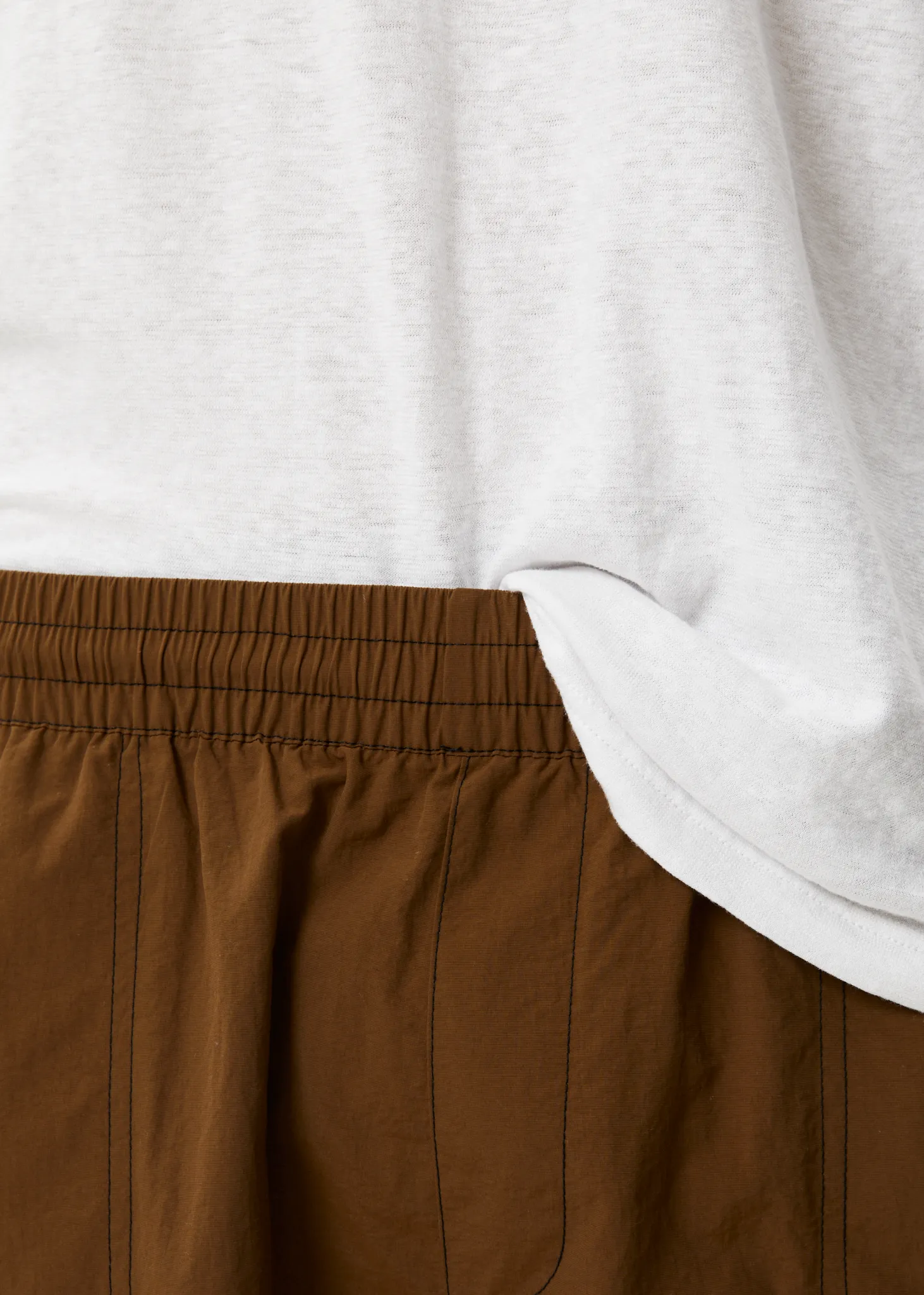 AFENDS Mens Baywatch Liquid Space - Elastic Waist Shorts - Toffee