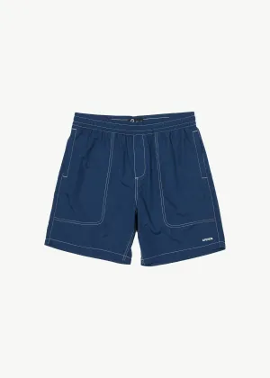 AFENDS Mens Baywatch - Swim Shorts 18" - Navy