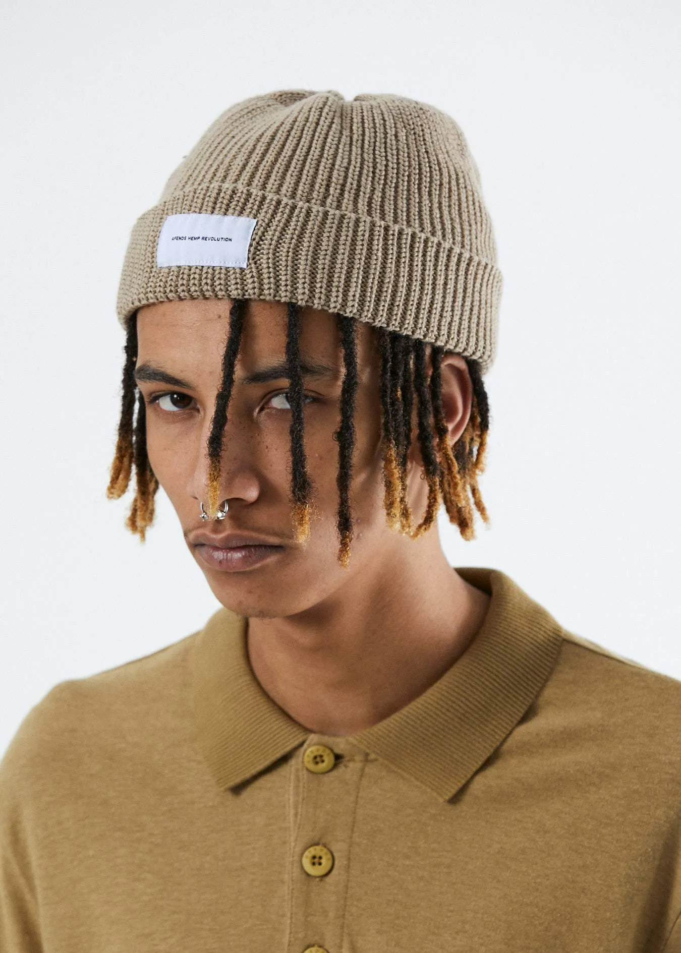 Afends Unisex Minimal - Hemp Wharfie Beanie - Dirty Beige