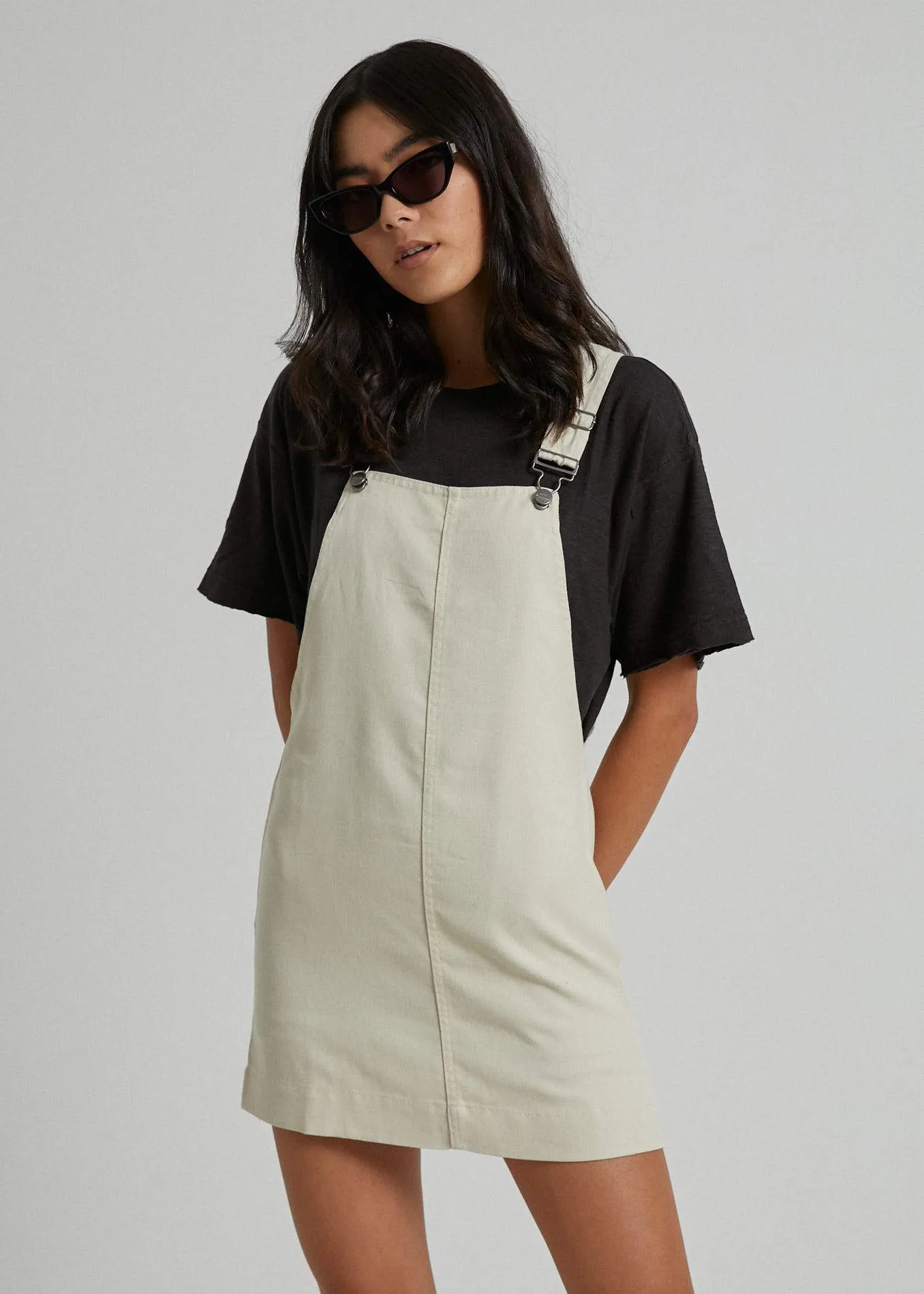 Afends Womens Mae - Hemp Overall Dress - Macadamia