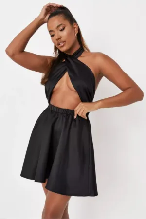 Beautiful Black Hater Neck Dress