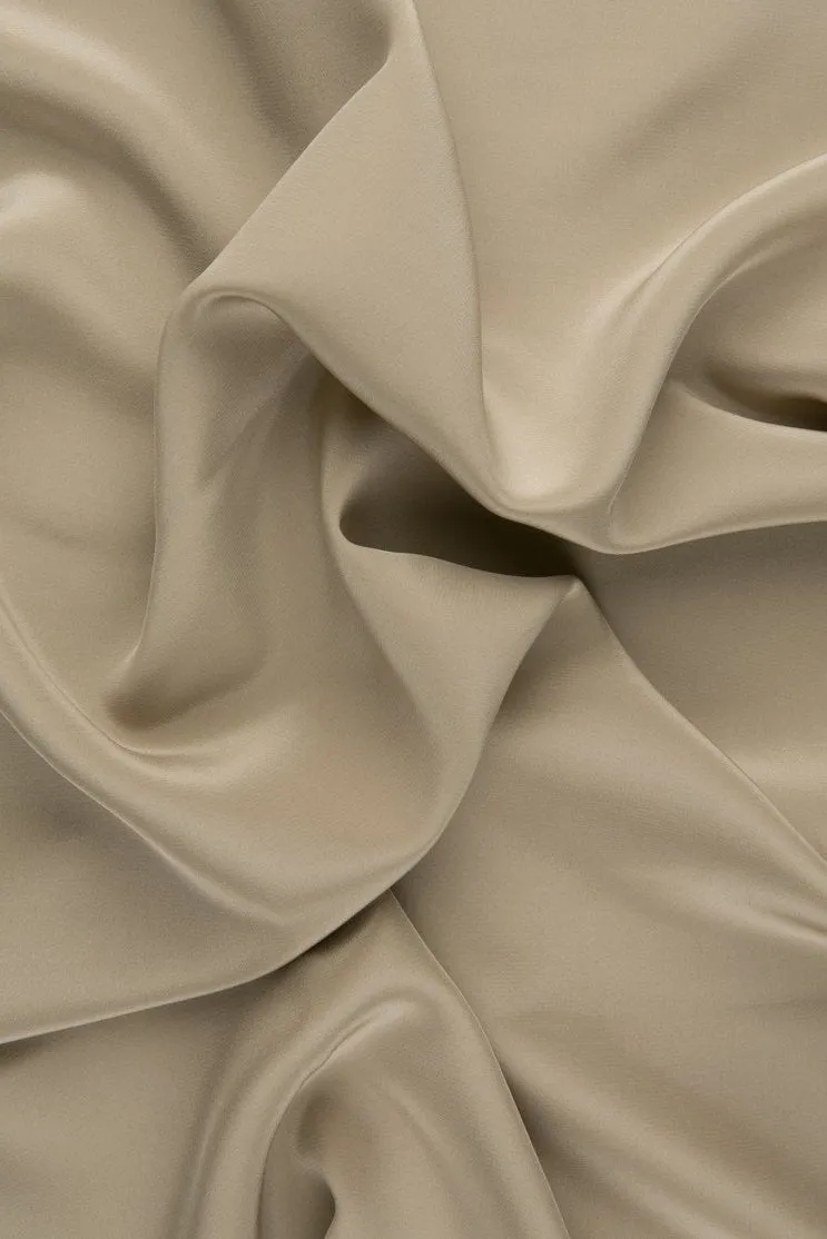 Beige Taupe Silk Crepe de Chine Fabric