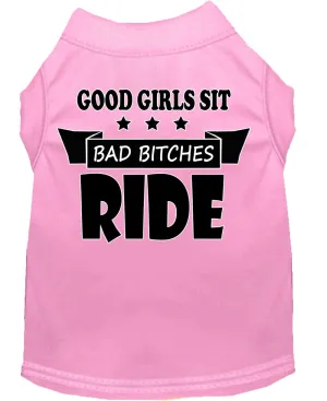 Bitches Ride Screen Print Dog Shirt Light Pink Xxl (18)