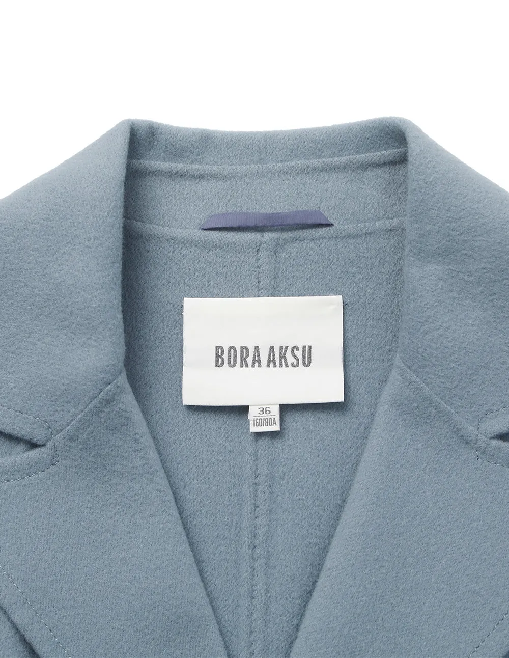 BORA AKSU Lapel Single-Breasted Woolen H-Shaped Blue Coat