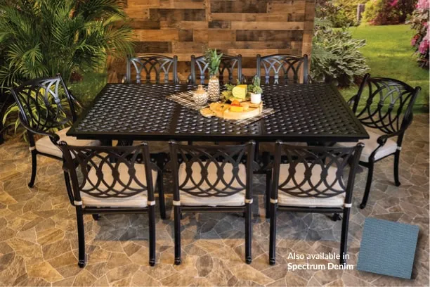 CHELSEA 9 PIECE DINING SET - 60" x 84" Weave Dining Table and 8 Chairs