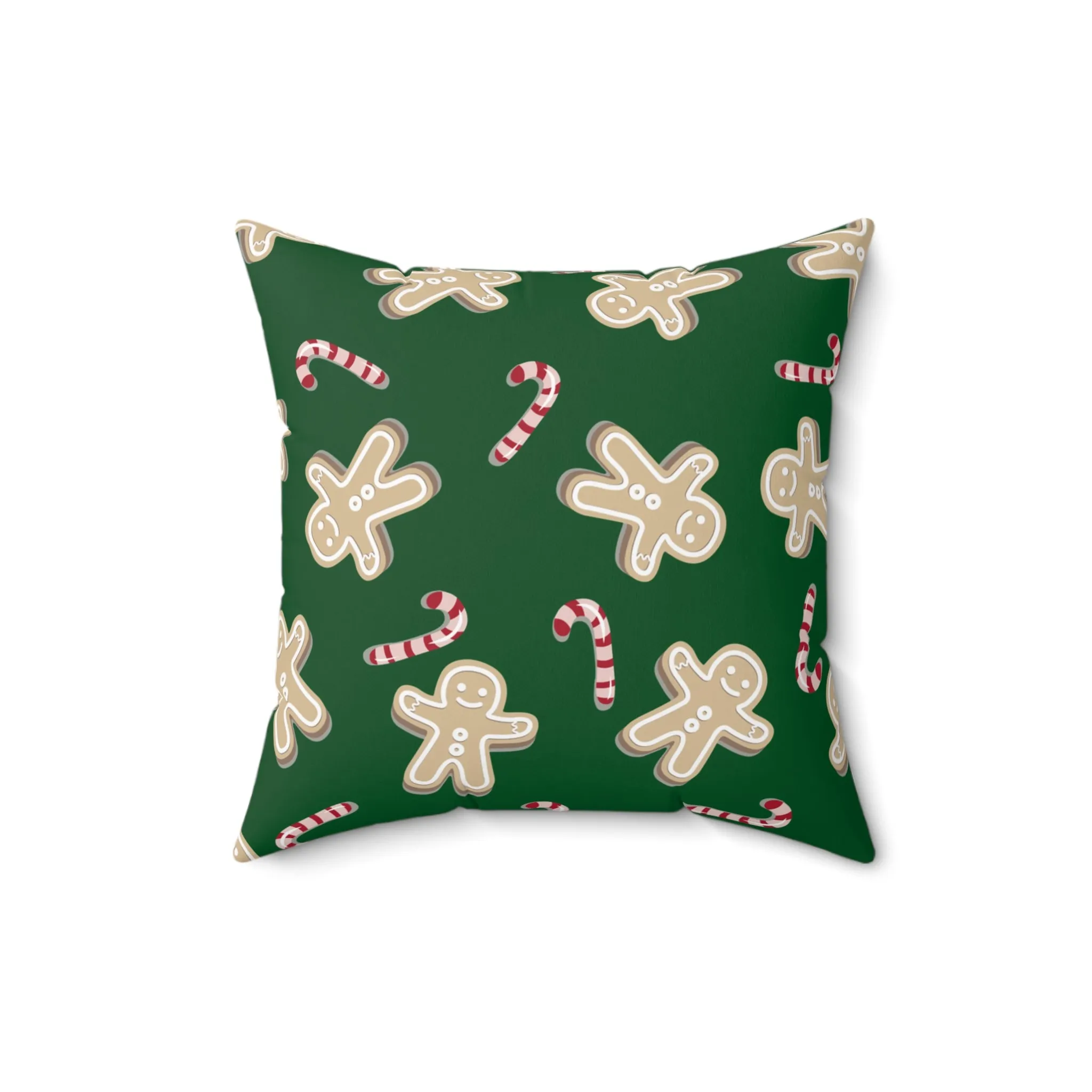 Christmas Pillow with exclusive Italian Design print | Ginger Bred Candy Cane | Green | Giada Valenti | Christmas Gift