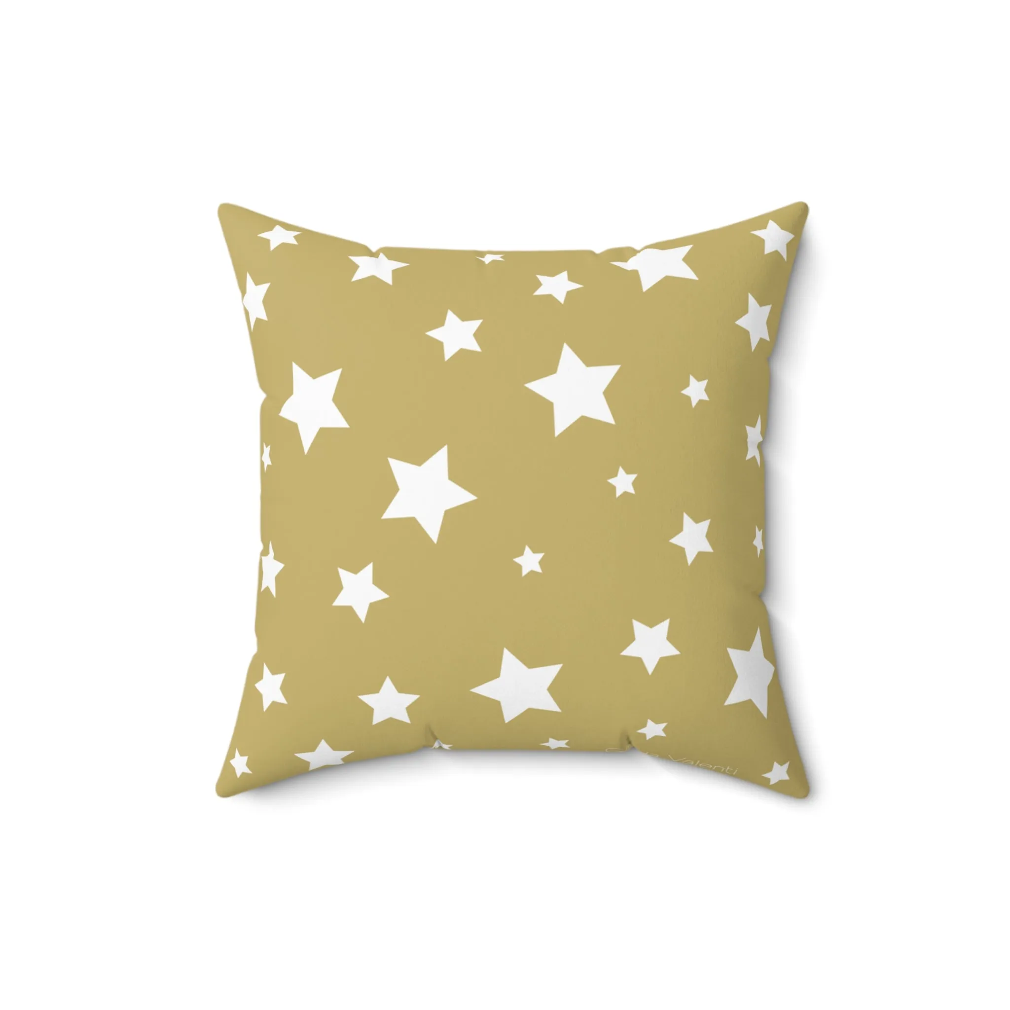 Christmas Pillow with exclusive Italian Design print | Gold White Stars | Giada Valenti | Christmas Gift