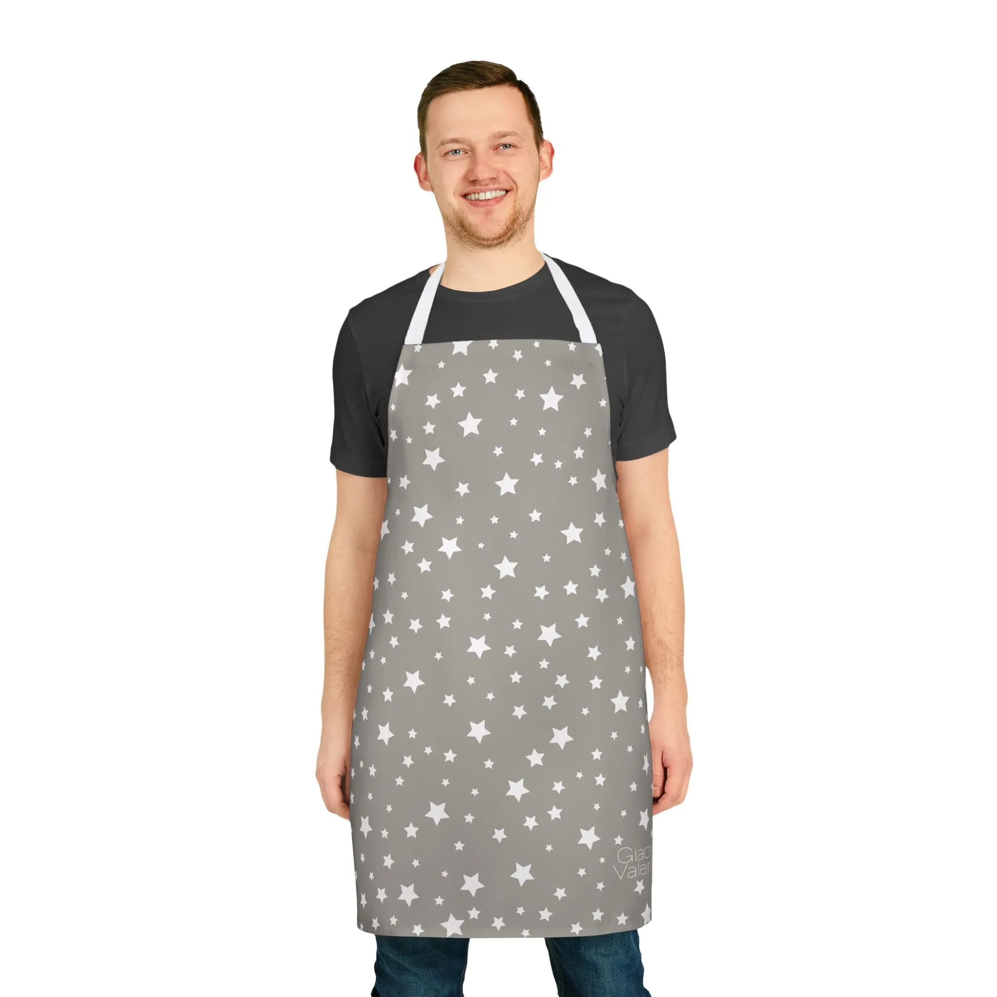 Christmas Stars Apron with Italian Design print | White | Giada Valenti | Christmas Gift