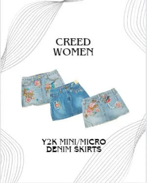 CR1602 Y2K Mini/Micro Denim Skirts  - 10 Pcs