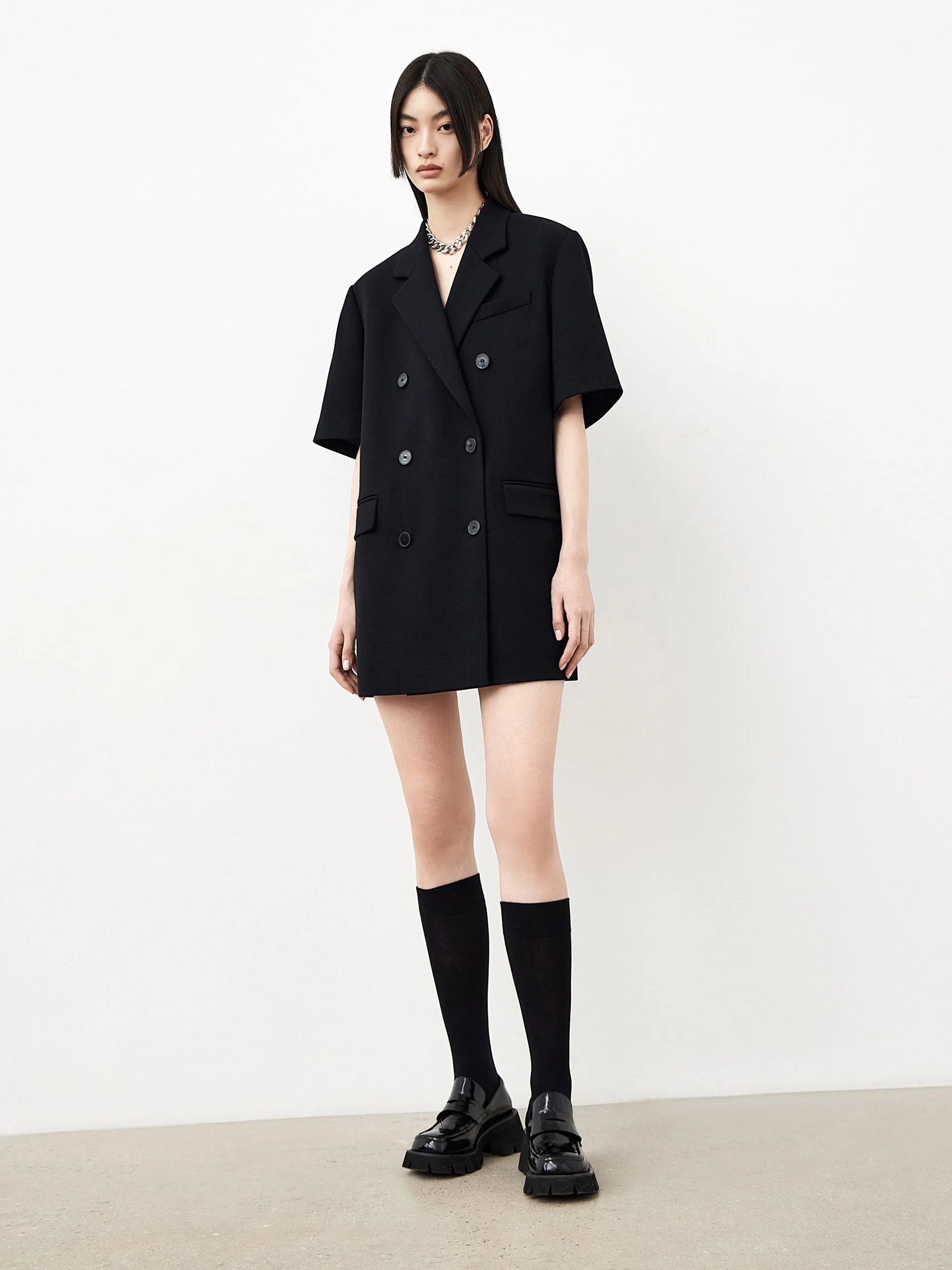 Crop Pleated Waist Shirt Dress