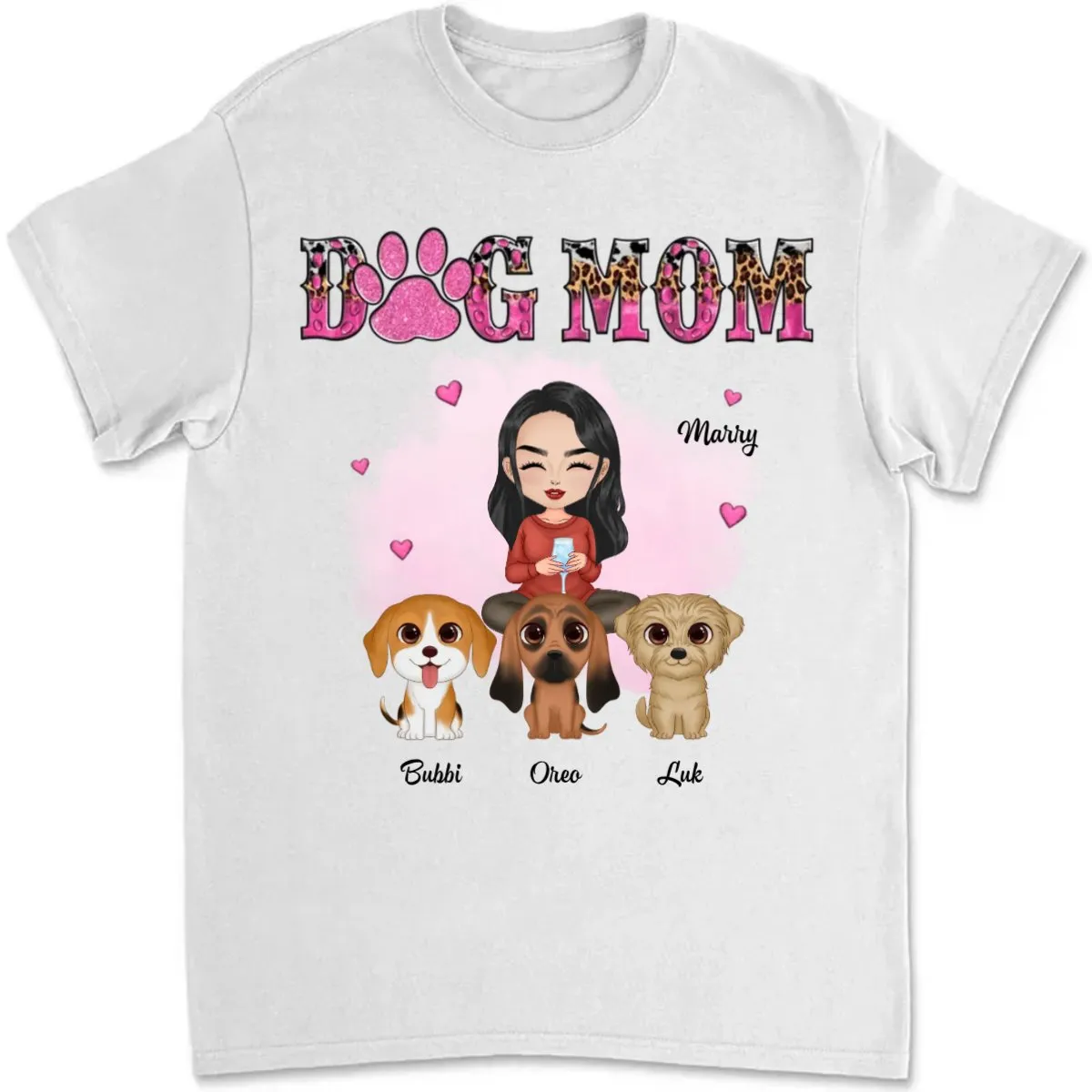 Dog Lovers - Dog Mom And Cute Dogs - Personalized T-Shirt