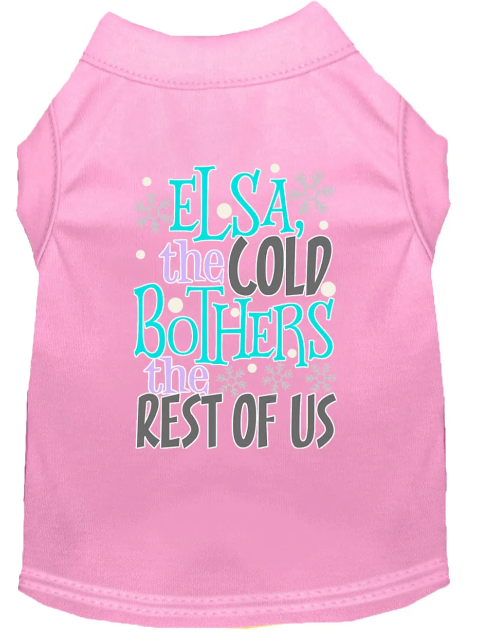 Elsa, The Cold Screen Print Dog Shirt Light Pink Xxxl