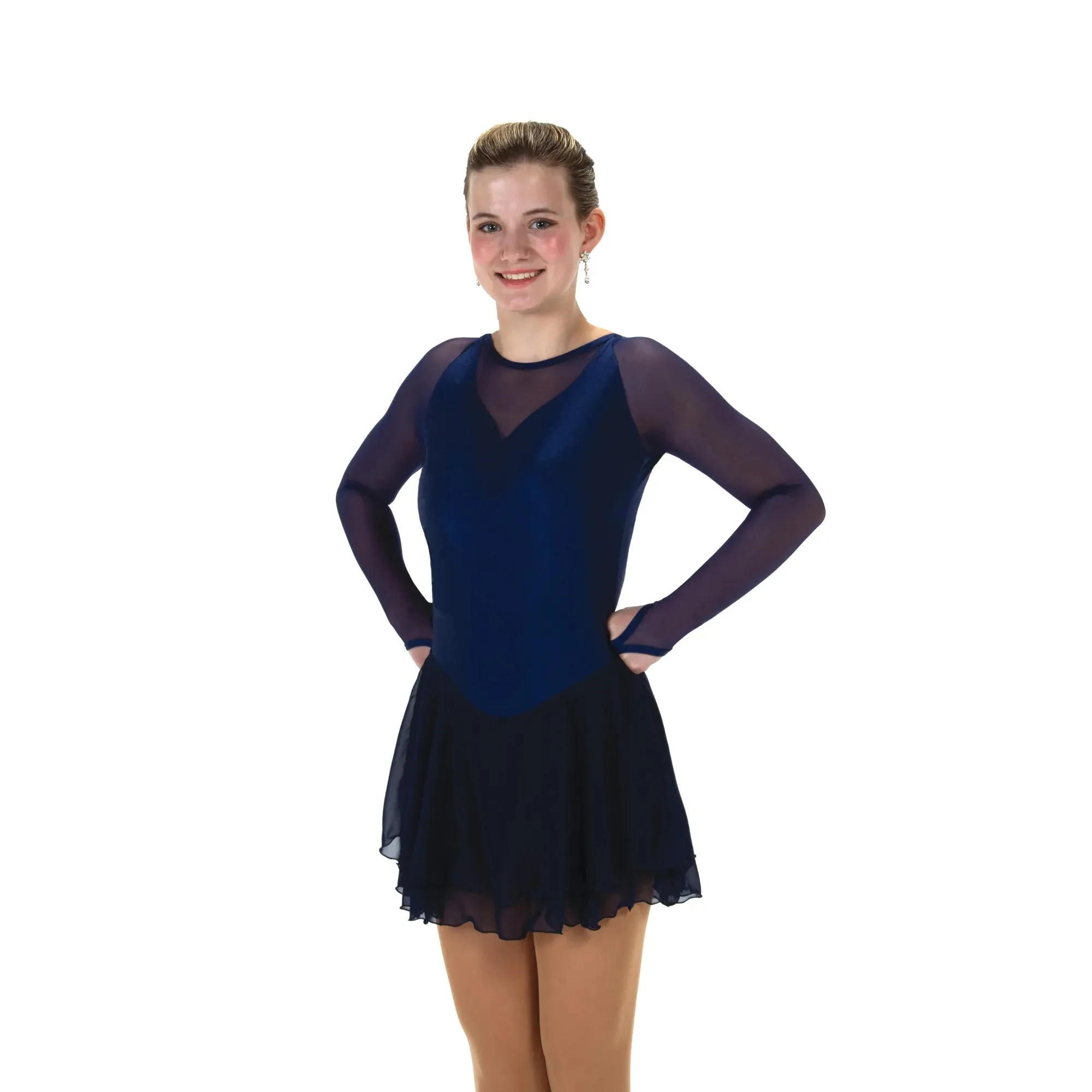 F24010P Competition Figure Skating Low Scoop Back Dress PLAIN