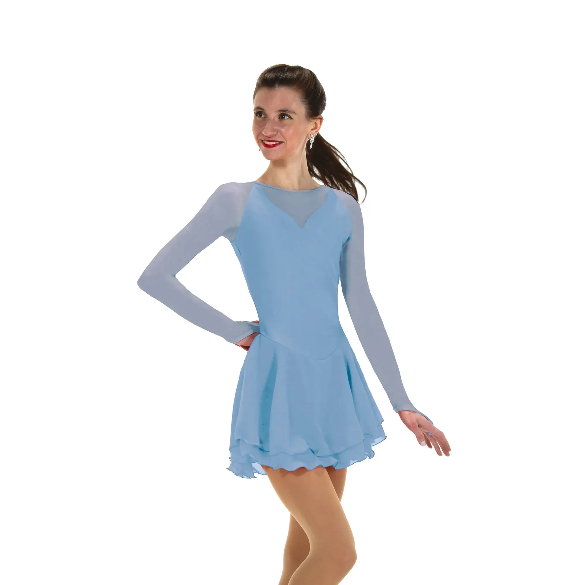 F24010P Competition Figure Skating Low Scoop Back Dress PLAIN