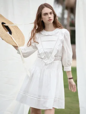 【Final Sale】Lucille Victorian Long Sleeve White Dress