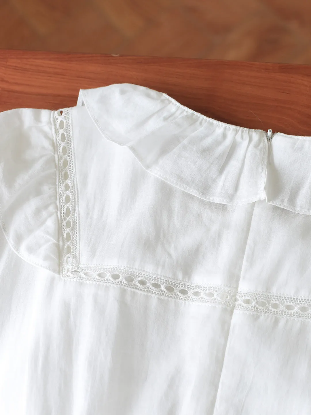 【Final Sale】Lucille Victorian Long Sleeve White Dress