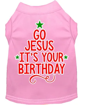 Go Jesus Screen Print Dog Shirt Light Pink Sm (10)