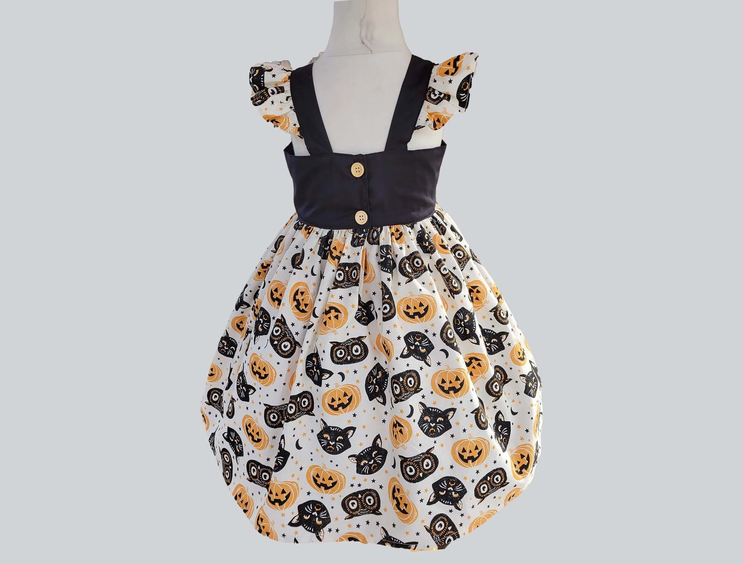 Halloween girl dress, Pumpkins Halloween dress, Girls Halloween dress, Holiday dress, Toddler Halloween dress