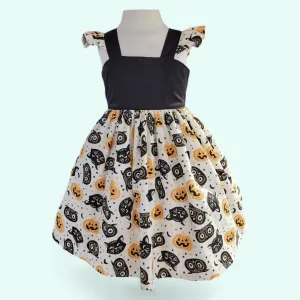 Halloween girl dress, Pumpkins Halloween dress, Girls Halloween dress, Holiday dress, Toddler Halloween dress