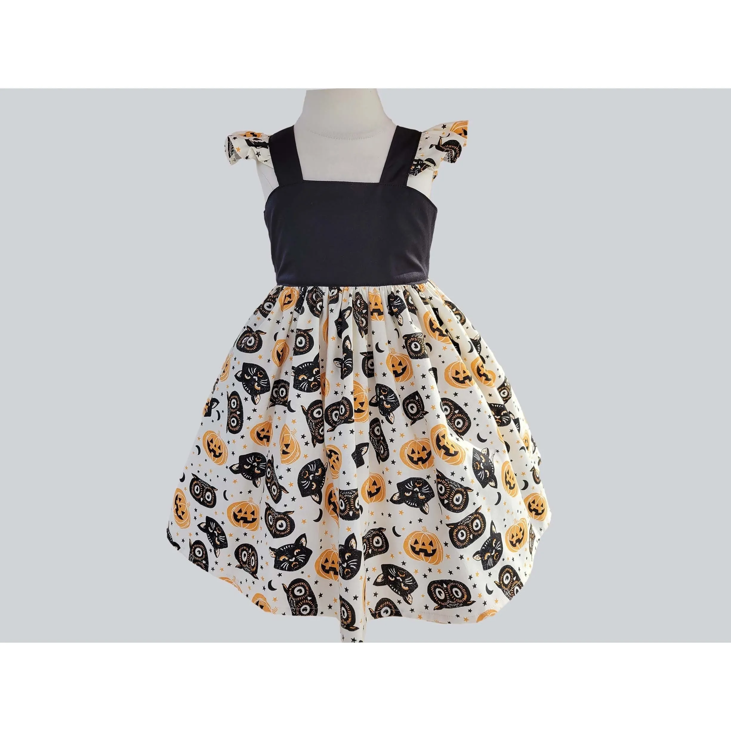 Halloween girl dress, Pumpkins Halloween dress, Girls Halloween dress, Holiday dress, Toddler Halloween dress