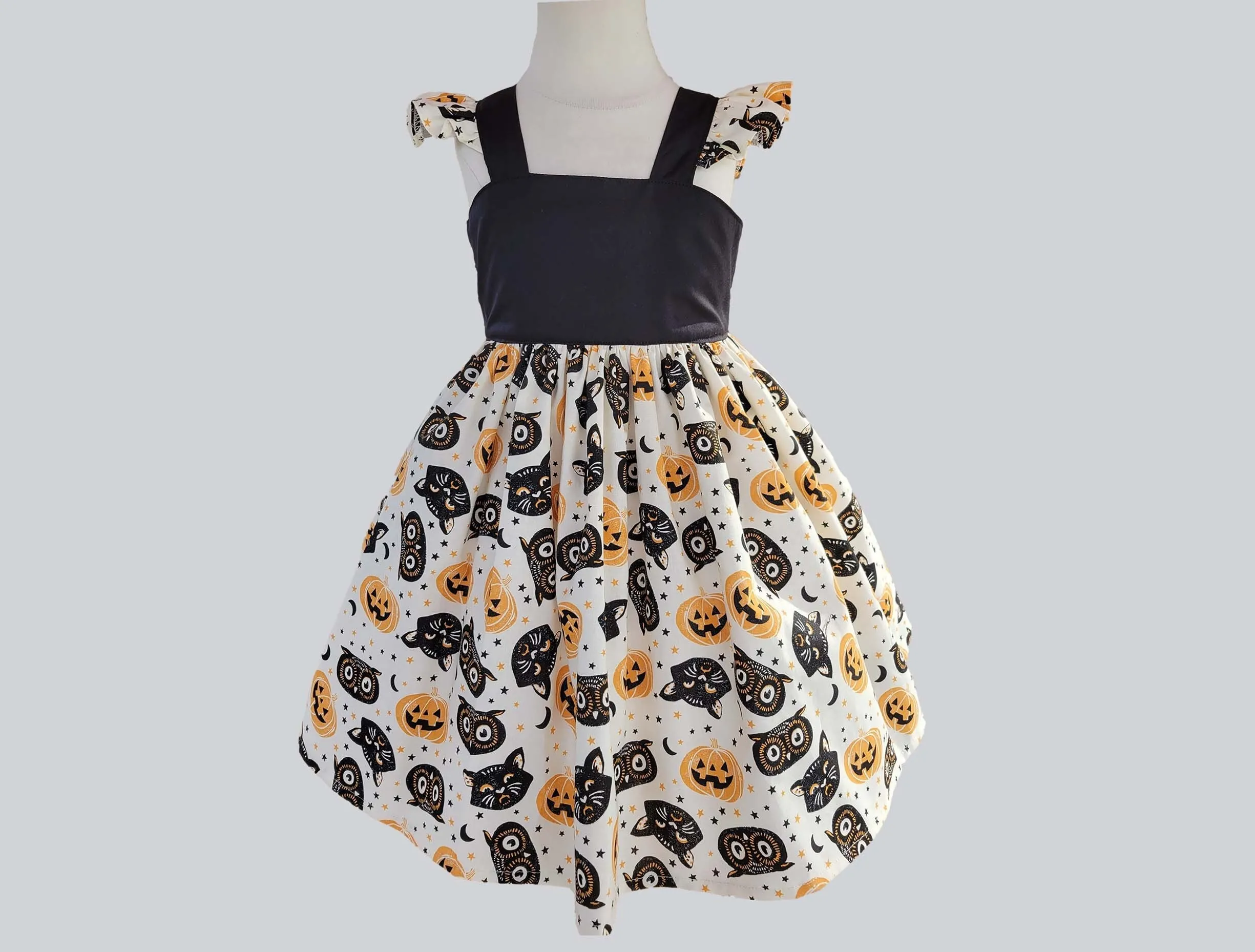 Halloween girl dress, Pumpkins Halloween dress, Girls Halloween dress, Holiday dress, Toddler Halloween dress