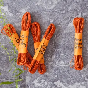 Hemp String 5 Meter - Coral