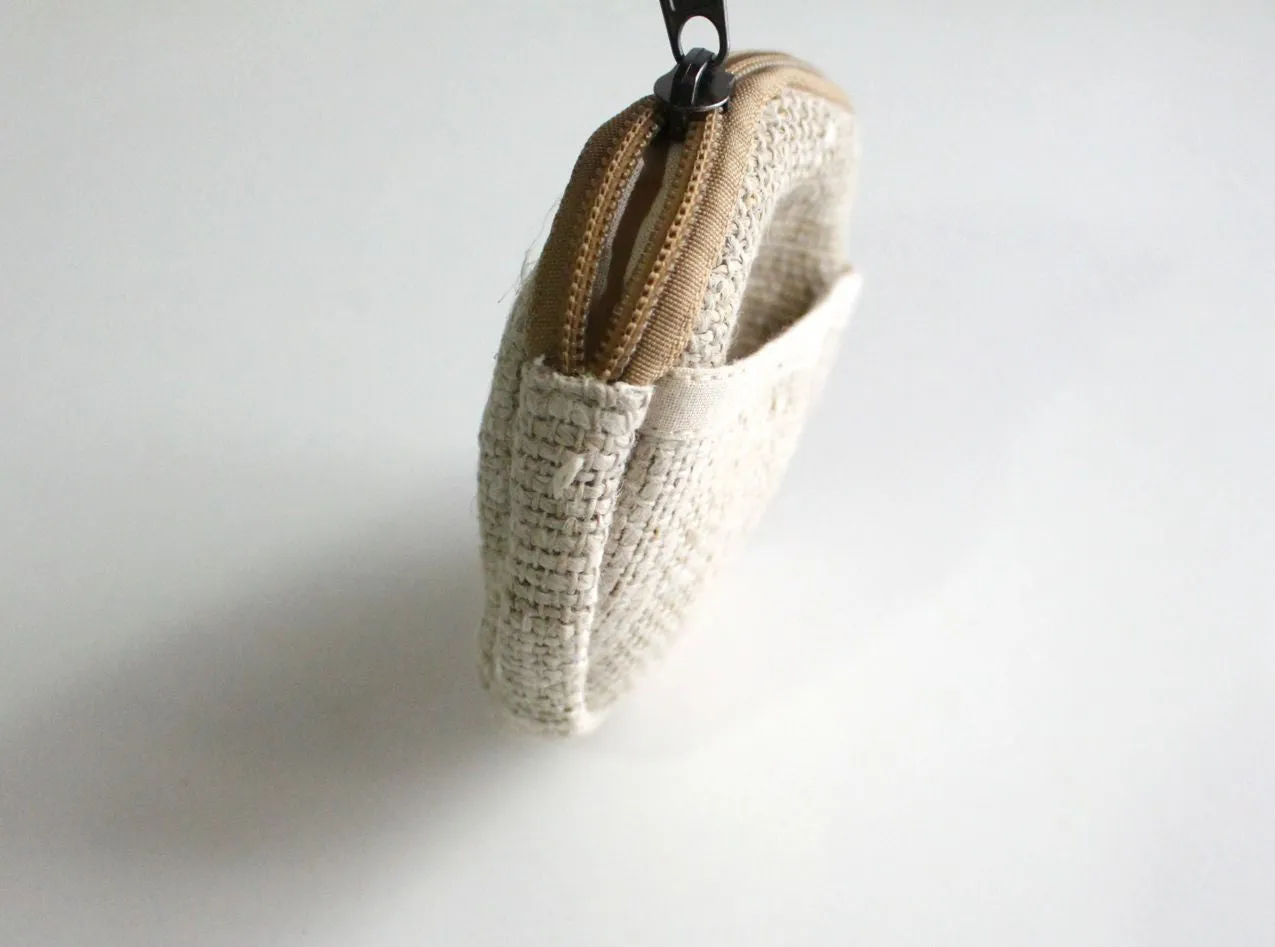 Hemp Zipper Round Coin Pouch