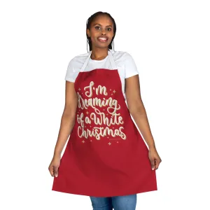 I'm Dreaming of a White Christmas Apron with Italian Design print | Pink | Giada Valenti | Christmas Gift, 5-Color Straps (AOP)