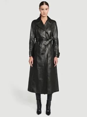 Leather Trench--NOIR