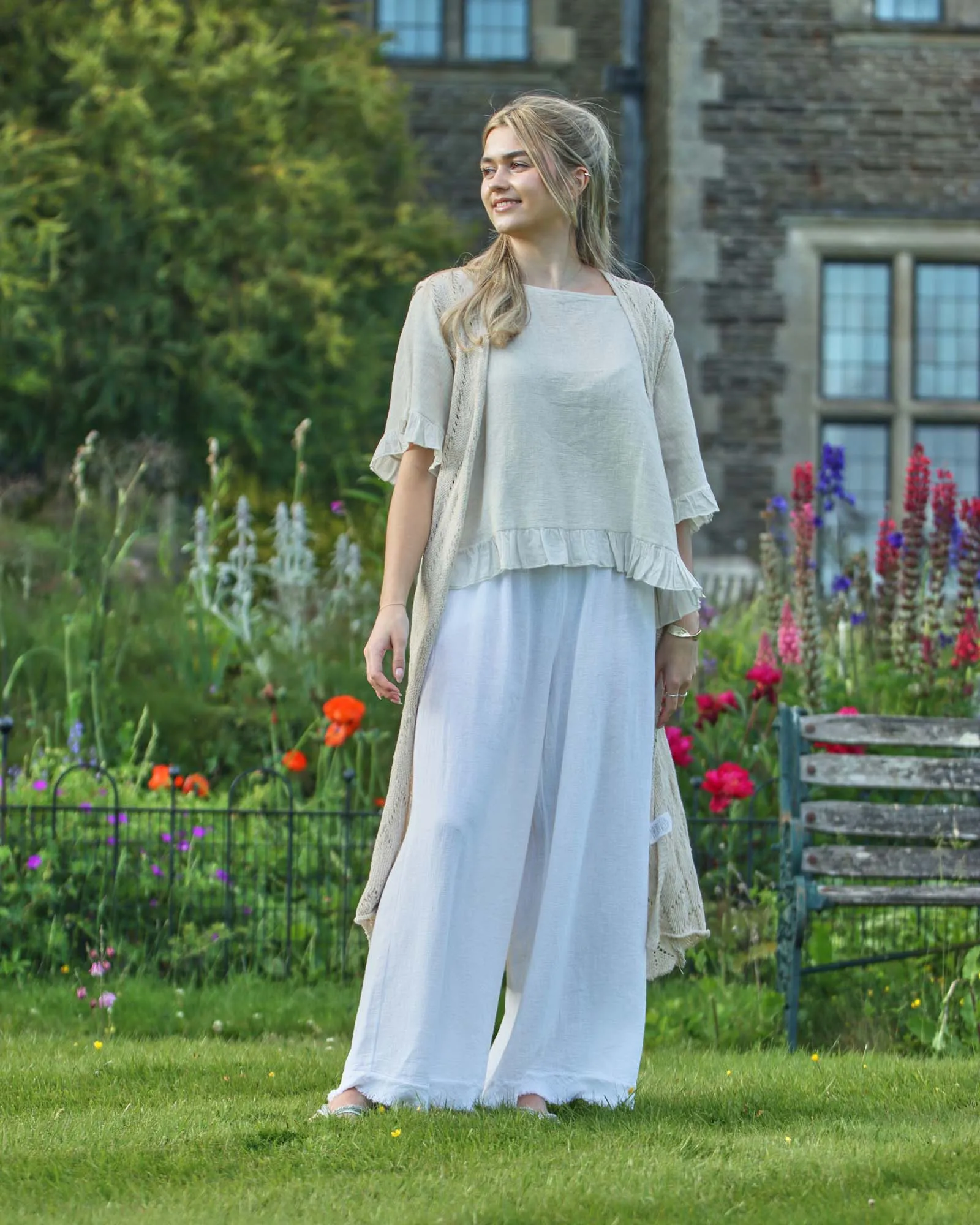 Linen and Cotton Blend Trousers