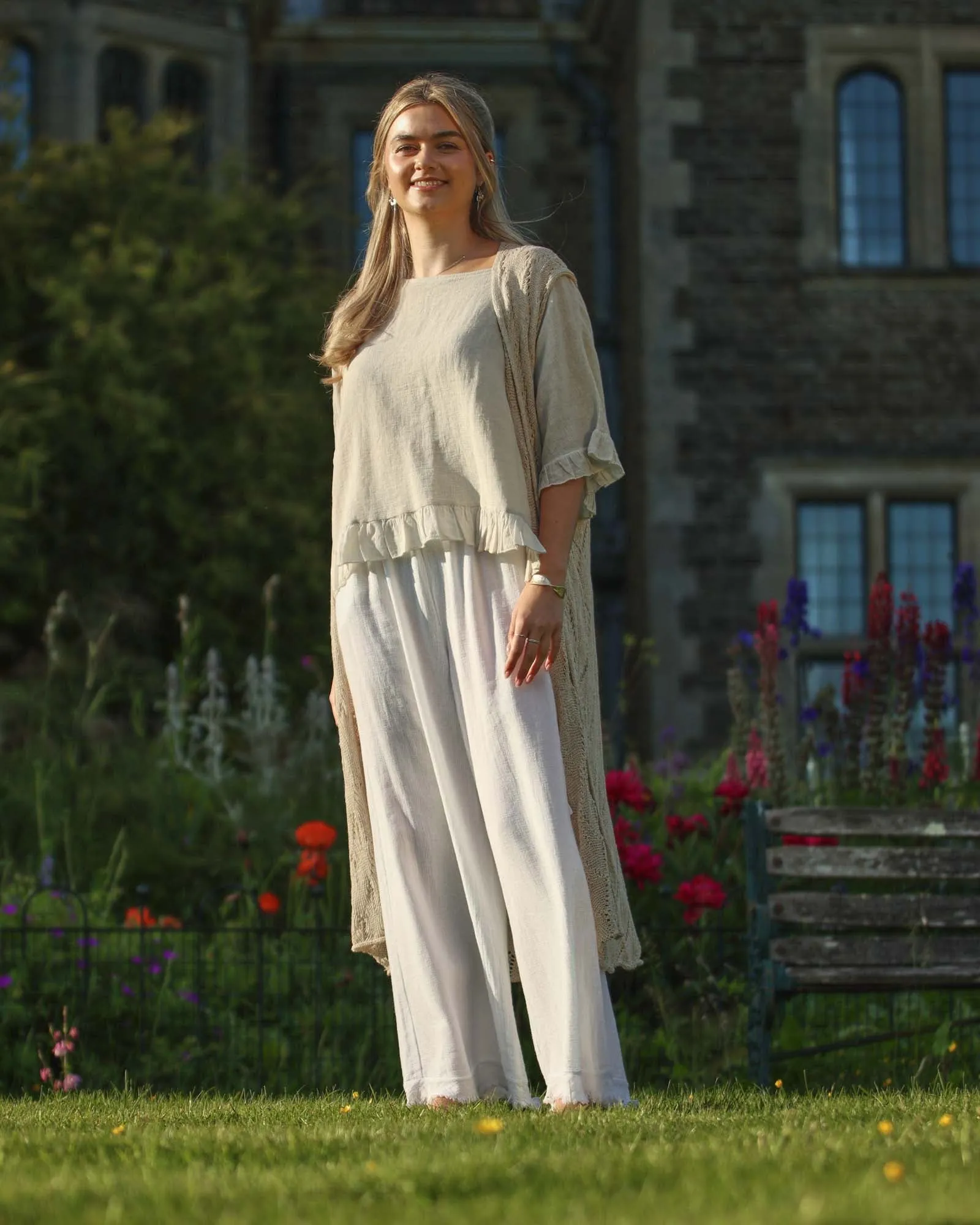 Linen and Cotton Blend Trousers