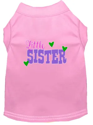 Little Sister Screen Print Dog Shirt Light Pink Xxxl