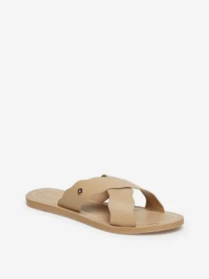 LUNA BLU Beige Cross-Strap Sandals