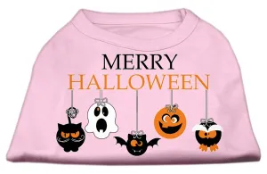 Merry Halloween Screen Print Dog Shirt Light Pink Lg (14)