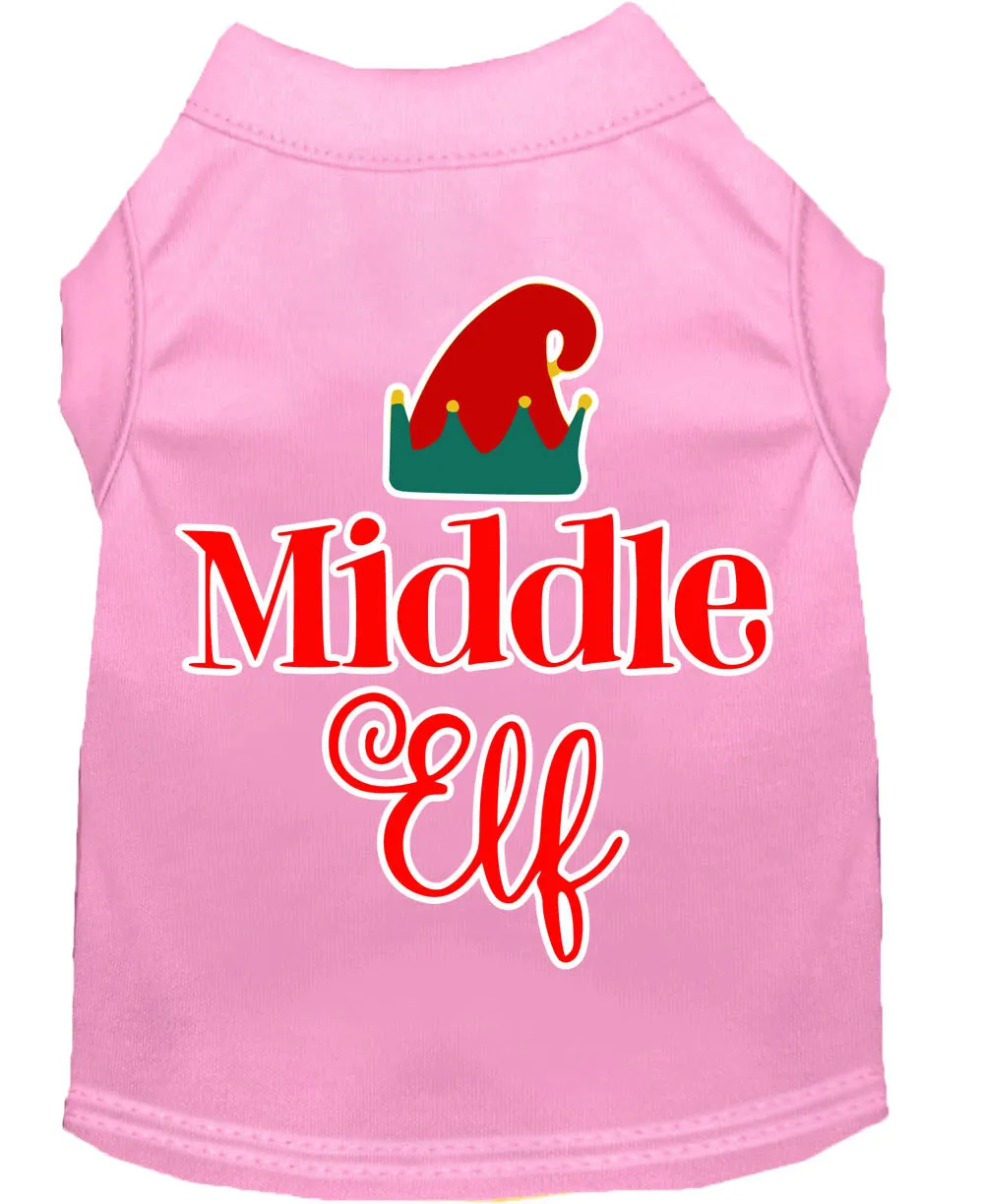 Middle Elf Screen Print Dog Shirt Light Pink Xxxl