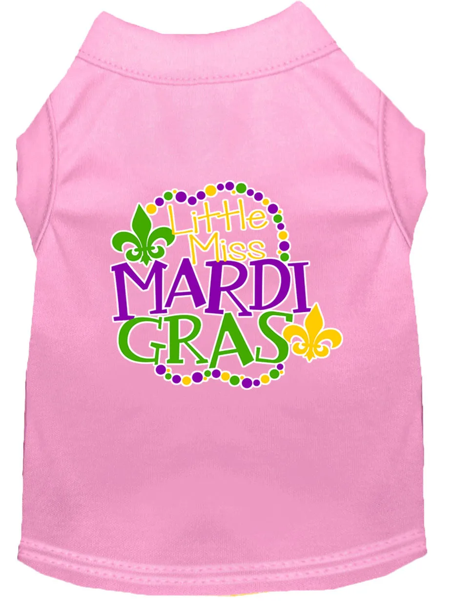 Miss Mardi Gras Screen Print Mardi Gras Dog Shirt Light Pink Xxl