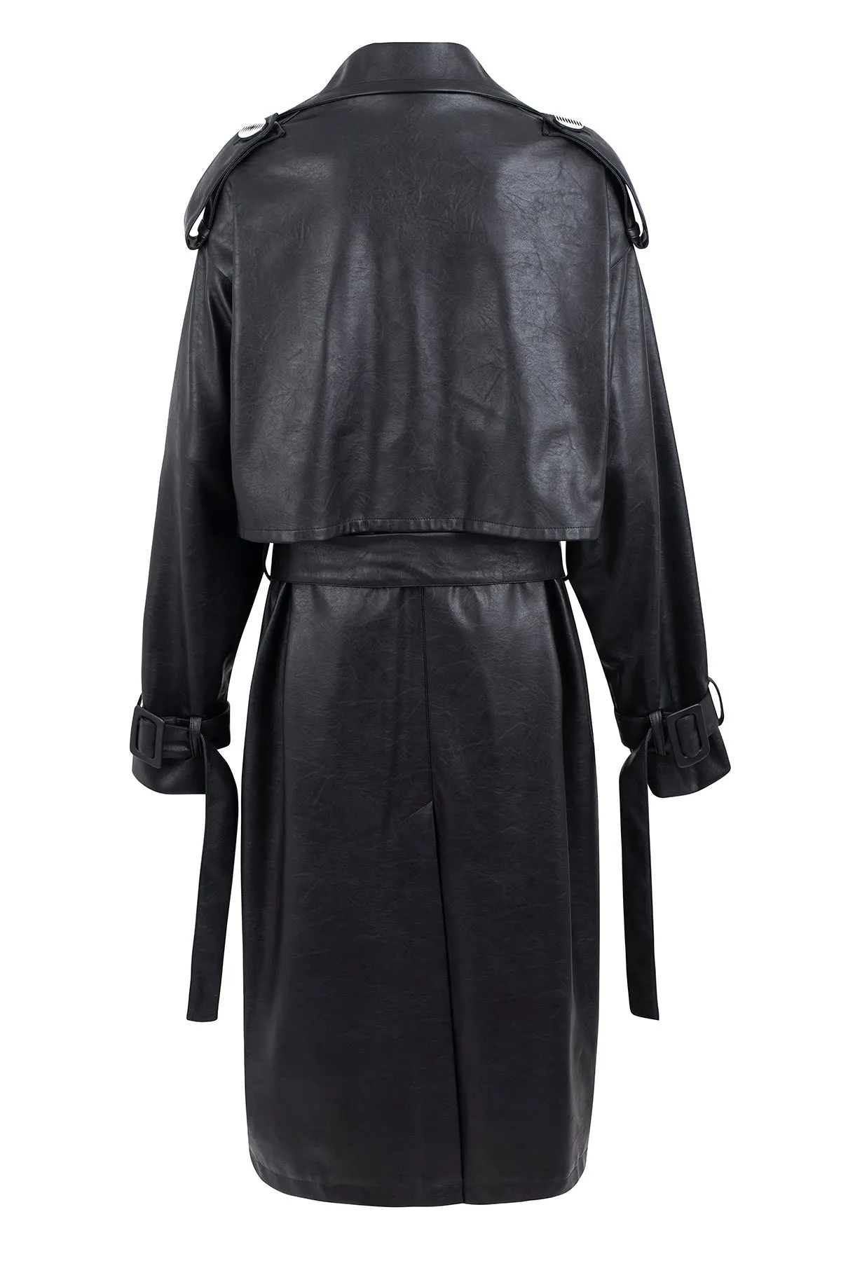 Negrini Faux-Leather Trenchcoat