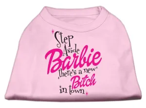 New Bitch in Town Screen Print Dog Shirt Light Pink XXXL (20)