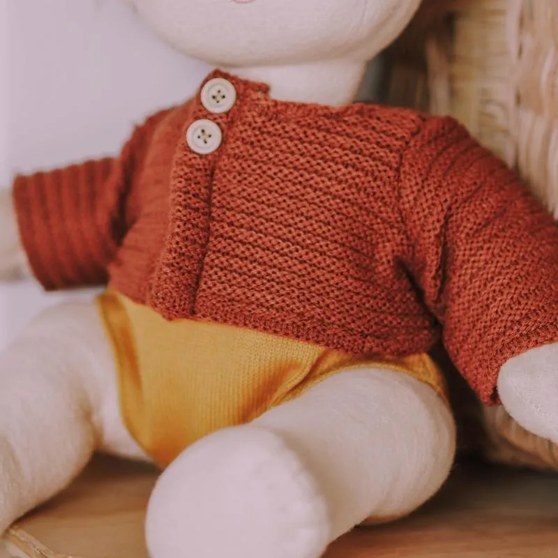 Olli Ella Dinkum Doll Cardigan Chestnut