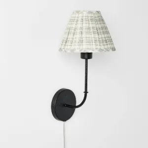 Open Box - Wall Sconce with Green Pleated Plaid Shade - Threshold designed with Studio McGee