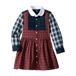 Polo Ralph Lauren Girls Tartan Cotton Shirtdress Plaid Multi (3/3T)