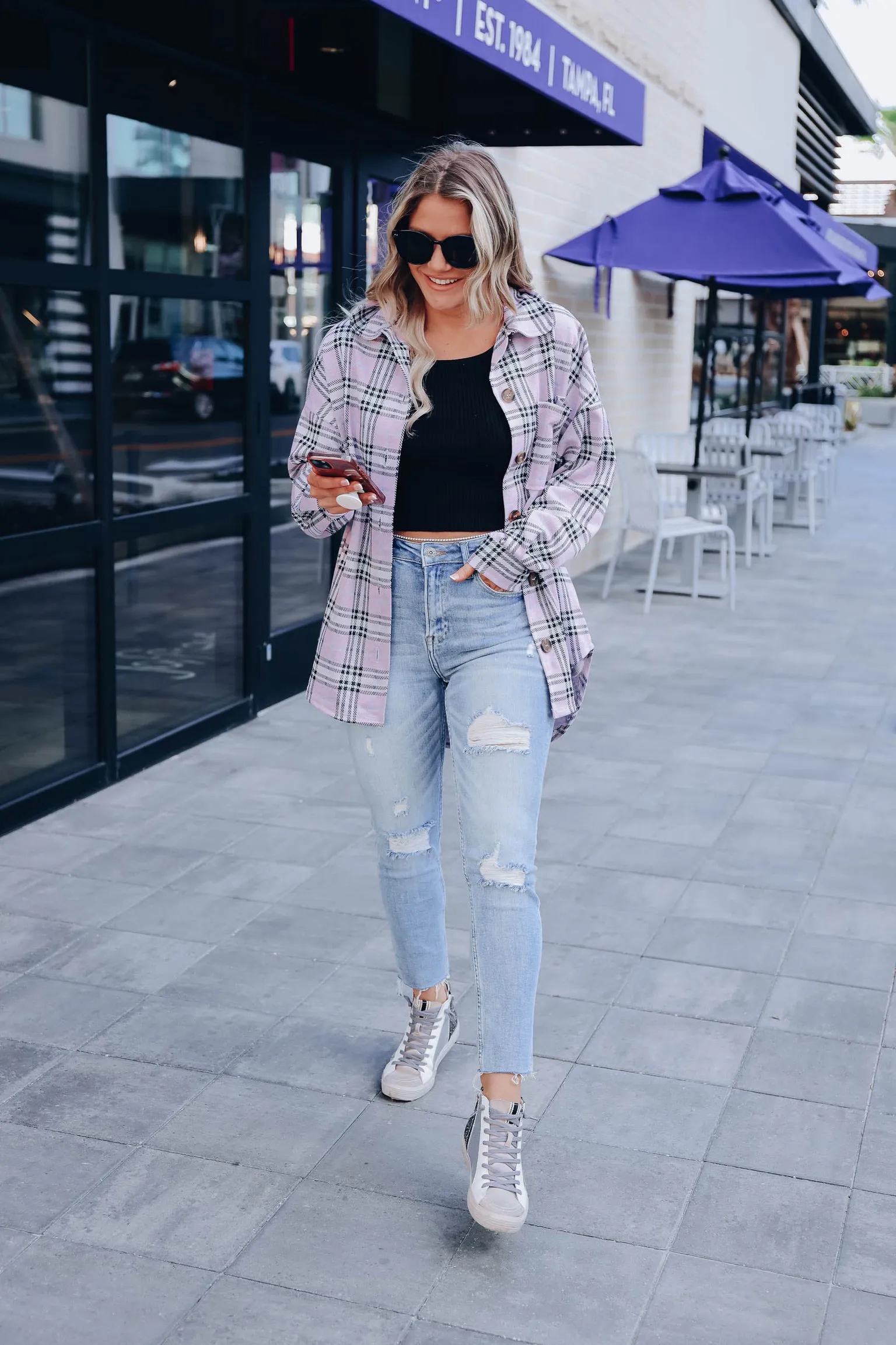 Poppy Plaid Shacket - Pink