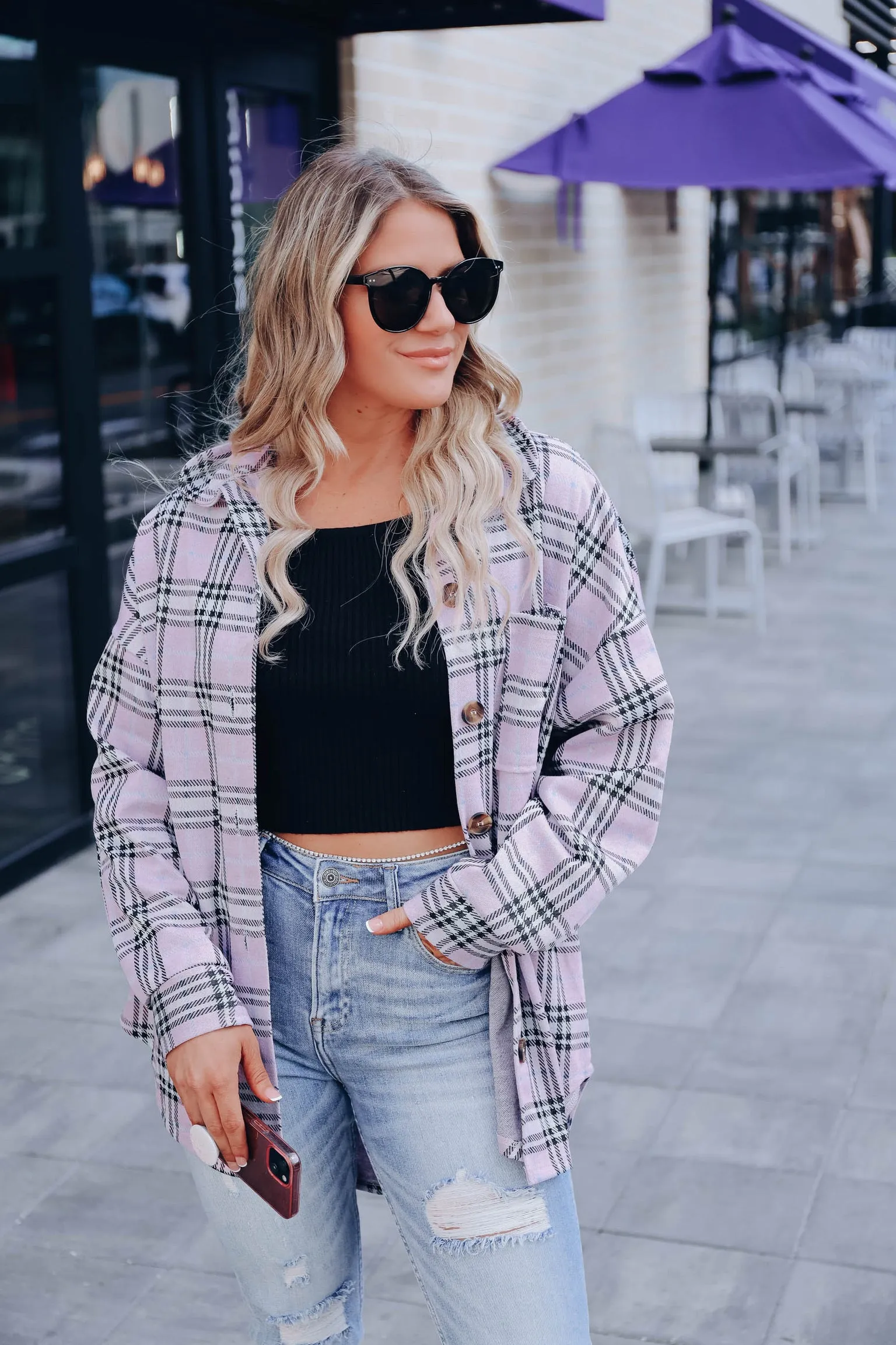 Poppy Plaid Shacket - Pink