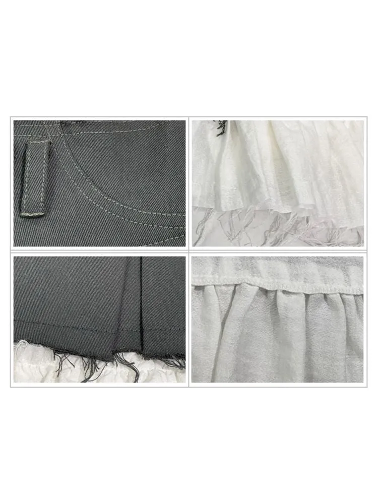 Raw-edge pleated skirt【s0000008223】