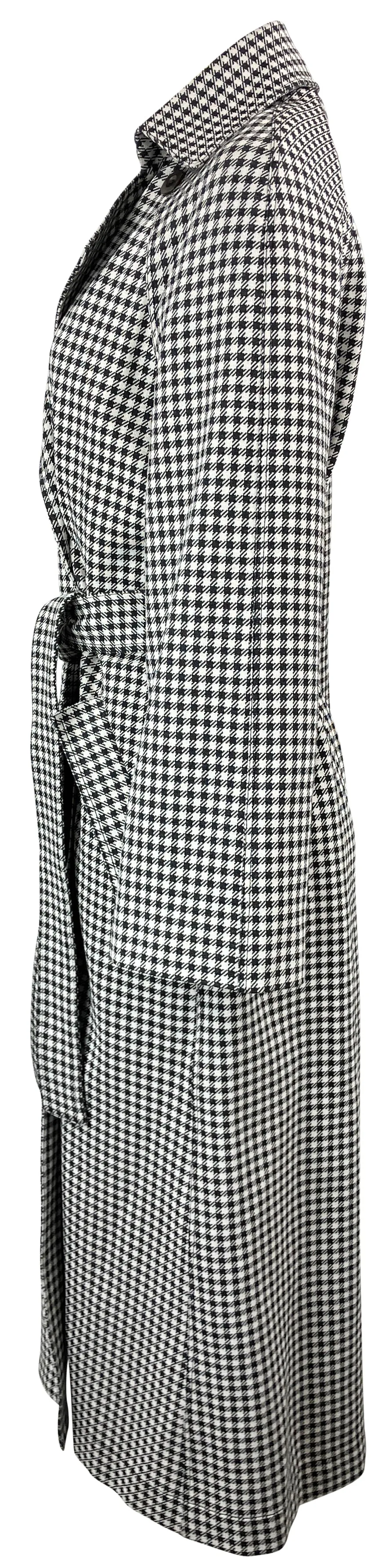 Rosetta Getty Gingham Checked Trench in Black/Cream