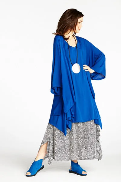 Short Kimono Jacket in Neptune Crinkle