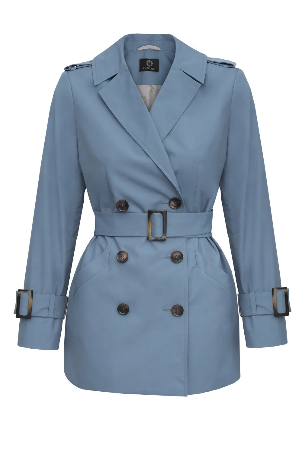 Short Trench Coat Blue